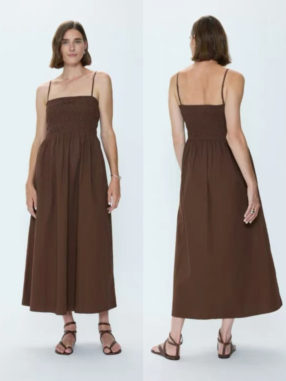 Pistola BIANCA SHIRRED BODICE DRESS in BRUNA ,S